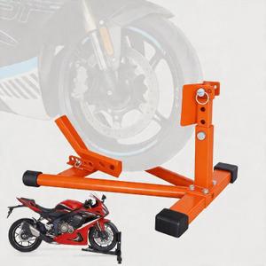 Motorcycle Wheel Chock,1800LBS Heavy Duty Front Wheel Stand for 15"-22" Tires | Adjustable Motorcycle Trailer Wheel Chock | Steel Front Motorcycle Stand for Trailer Transport & Garage Storage (Orange)