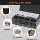 HESTECH 140+ Graded Card Storage Box, 4 Row Graded Card Case,Slab Case Includes 4 Foam Inserts,Sports Card Case Fits PSA,CSG,GMA,HGA,Sports Cards and Toploaders