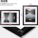 Egofine 12x16 Picture Frame Black, Covered by Plexiglass Made of Solid Wood, Display Pictures 9x12 and 11x14 with Mat or 12x16 Without Mat, for Wall Mounting Photo Frame