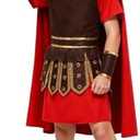 Frekuyrt Kids Warrior Costume Boys Roman Soldier Gladiator Costume Medieval Knight Costume for Halloween Party Dress Up, Size M