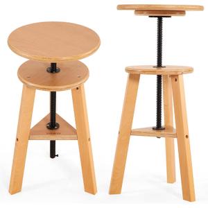 Adjustable Drafting Stool, Beech Wood, Artist Stool Chair, Supports Up to 176 Lbs, for Artists, Studio, Home Use, Office, Kitchen, 19.5" H x 12.2" W x 12.2" D