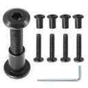 10 Pair(20 Piece) M6x30mm Hex Drive Socket Cap Bolt with Allen Wrench, Black Furniture Connector Bolts M6 Countersunk Screw Barrel Nuts Binding Screws for Crib Replacement Belt Cabinet