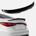 Rear Spoiler Fit for 2014-2024 Infiniti Q50/ Q50S/ 2.0t/ 3.0t/ Luxe/Premium 4-Door Sedan, PSM Style Duckbill Tail Trunk Lip Wing Sporty Appearance Glossy Black