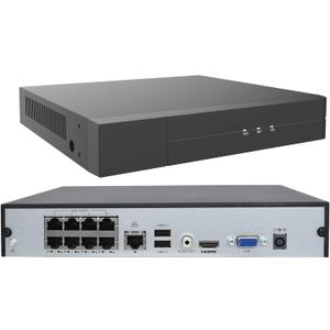 16CH Expandable 4K PoE Network Video Recorder NVR, 8 Ports H.265 NVR, Support 4K/2K/5MP/3MP/1080P PoE Camera, Remote Access, Motion Alarm, 24/7 Recording, Smart Playback, No Hard Disk Drive