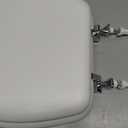 Mayfair Padded Toilet Seat with Chrome Hinges, Soft Vinyl over Wood Core Seat, Made in USA, Elongated, White
