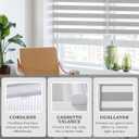AOSKY Zebra Blinds Cordless Zebra Shades for Windows Free-Stop Roller Windows Shades Dual Layer Light Control for Day and Nigh, Light Filtering Window Shades for Home Easy to InstallW30 X H72, Grey
