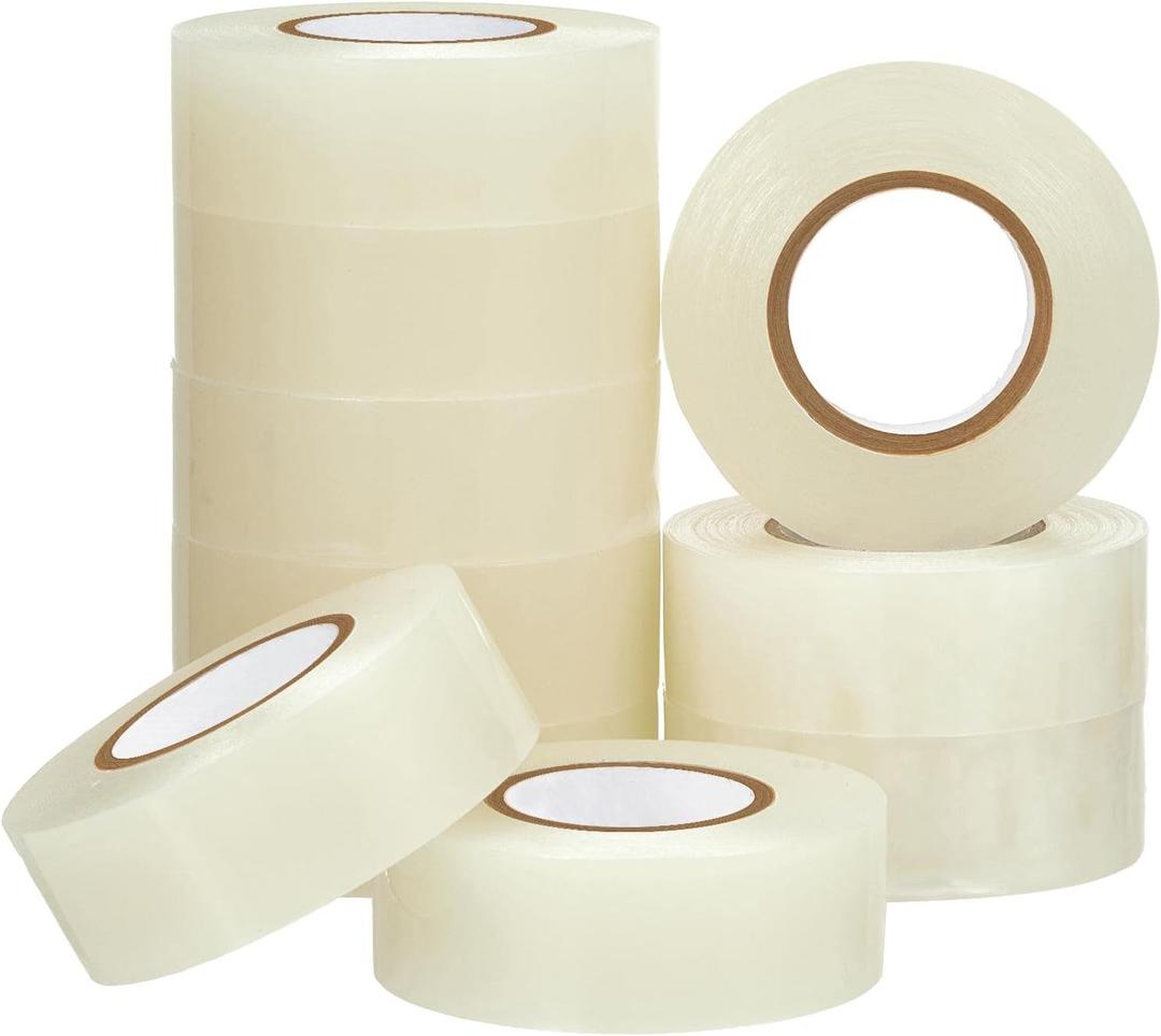 Meooeck 10 Rolls Multipurpose Hockey Tape Adhesive Shin Pad Sock Stick Tape for Ice Skate Sports Hockey Gifts Gear Equipment (22 Yard, Clear White)