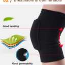 SUJAYU Dance, Wrestling, Basketball, Volleyball Knee Pads for Women, Knee Protector Soft Knee Pads for Work (Black, S)