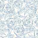 Safiyya 787''  17.3'' Peel and Stick Wallpaper Boho Floral Blue and White Contact Paper Self Adhesive Removable Wallpaper for Bathroom Vinyl Rolls