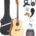 12 String Guitar - Acoustic Electric Guitar Kit For Fingerstyle, Adi Spruce Top Guitarra de 12 Cuerdas with Gig Bag, Picks, Strings, Strap - Natural Timber