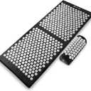 ProsourceFit Acupressure Mat and Pillow Set for Back/Neck Pain Relief and Muscle Relaxation (XL - Black/White)
