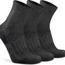 Busy Socks 3 Pack Quarter Thin Merino Wool Blend Running Socks Men's Women's lightweight Low Cut Ankle Walking Wool Sock (Large-X-Large)