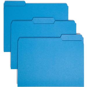Smead Interior File Folder, 1/3-Cut Tab, Letter Size, Sky Blue, 100 per Box, Expandable File Folders for Filing Cabinet