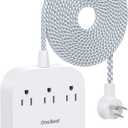 Power Strip with USB C, 3 Outlets 4 USB Ports (22.5W/4.5A) Desktop Charging Station, Flat Plug, 15ft Braided Extension Cord, Non Surge Protector for Travel, Cruise Ship, ETL Listed (White)