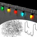 MorningRo 100 Pcs Gutter Light Hooks Outdoor Metal Gutter Clips Orkscrew Shaped Hanging String Lights Hooks for Christmas Halloween Decoration