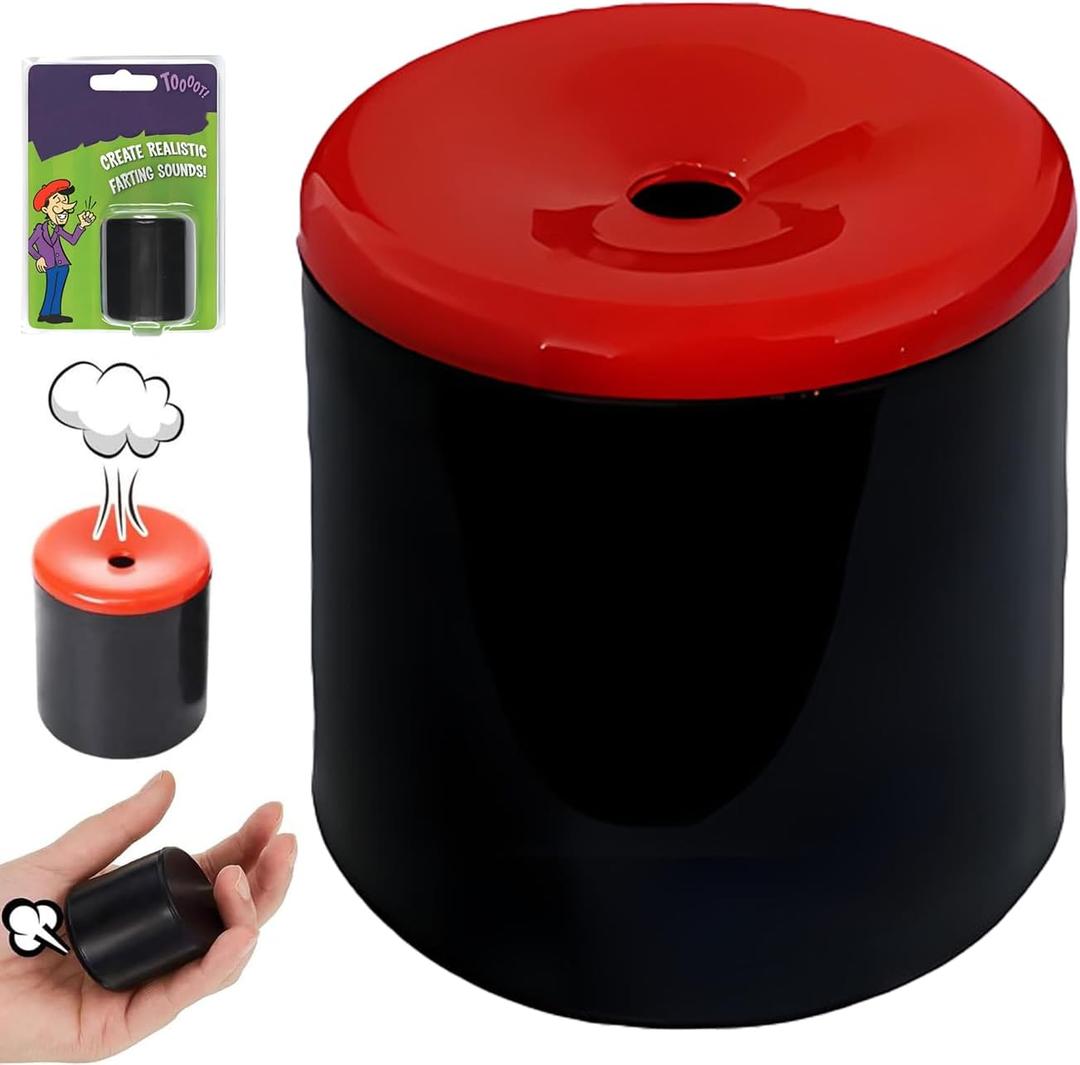 Novelty Squeeze Pooter Fart Machine with Realistic Sound Effects - Pocket-Size Prank Noisemaker,Joke Toys, Prank Farting Toys Rubber, Makes The Most Realistic Sounds for Party Gift Toy (Red)