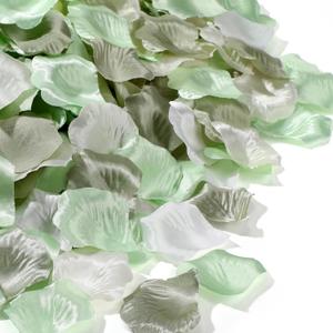 Tigeen 1200 Pcs Sage Green Silk Rose Petals Artificial Flower Petals for Wedding Flower Girl Basket Aisle Scatter Dinner Centerpieces Party Bridal Shower Romantic Night Decor