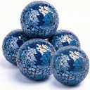 FUTUREPLUSX 5PCS Decorative Balls for Bowls, 3 Inch Blue Orbs Glass Balls for Centerpiece Bowls Mosaic Sphere for Home Decoration Dining Table