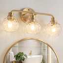Bathroom Light Fixtures Gold Vanity Light 3 Light Brushed Brass