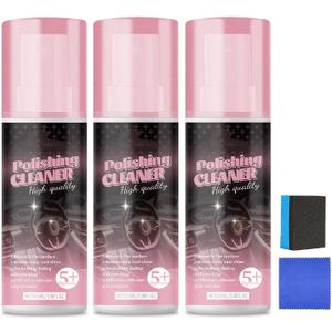 3Pcs Car Interior Cleaner,Polishing Cleaner Car Interior,All Purpose Interior Detail Spray, All Purpose Cleaner for Rubber, Leather