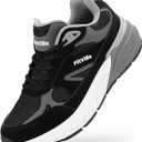 FitVille Wide Walking Shoes for Men Extra Wide Width Sneakers with Arch Support for Flat Feet Heel Pain Relief Plantar Fasciitis - Rebound NEO V1 (13 XX-Wide, Black/Slate Grey)