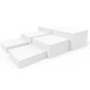 PecMuikee Buffet Risers, Food Risers for Buffet Table, Display Stand Shelf for Catering Dessert Collectibles Jewelry Figures Show, Acrylic Cube Display Nesting Risers with Hollow Bottoms 6PCS 8"9"10"