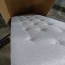 Queen Size Platform Bed Frame with Upholstered Headboard, Button Tufted Design, No Box Spring Needed, Light Grey
