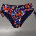 Daci Women's Side Tie Mid Rise Bikini Bottom, Colorful Floral, X-Small