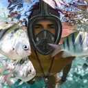 QingSong Full Face Snorkel Mask for Adults, Snorkeling Gear with Camera Mount, 180 Degree Panoramic View Snorkel Set Anti-Fog Anti-Leak (Large-X-Large, 2 Pack - Black+Pink)