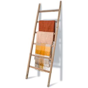 Blanket Ladder 6.4FT, Wooden Blanket Ladders for The Living Room, 6-Layer Farmhouse Rustic Towel Rack for Living Room Bathroom (24 inch Wide)