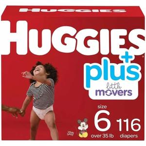 Huggies Plus Diapers, Size 6 (35+ Pounds), 116 Count