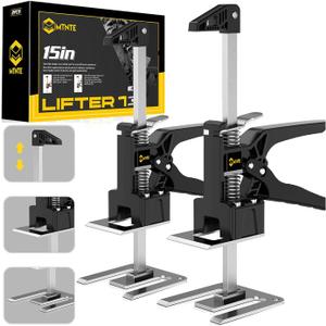 Labor Saving Arm Jack Handle 15 in Furniture Jack Drywall Lift for Wall Tile Locator, Multi Function Height Adjustment, Door Panel, Lever Arm Tool Board Weight 365lb, Lift Range 9.8In (Yellow)
