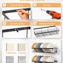 Hat Rack for Wall, 2 Pack Large Hat Organizer with More Hooks, Holds 56 Caps, Metal Wall Mounted Hat Holder for Baseball Caps, Closet Bedroom Kitchen Bathroom, Black