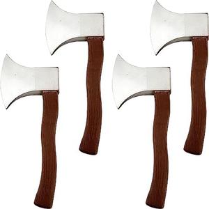 Cotiny 4 Pieces Foam Axe Toy Brown Fake Hatchet Realistic Ax Props for Adults Kids Halloween Costume Party Supplies