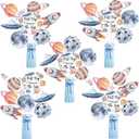 Lenwen 28 Pcs Space Table Centerpieces Space Table Toppers Outer Solar System Party Table Decorations First Trip Around The Sun 1st Birthday for Space Themed Party Baby Shower Photo Props Favors