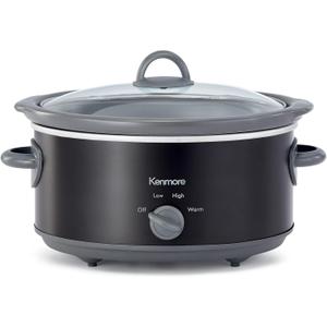 Kenmore 5 Quart Slow Cooker - Crock pot with Programmable Settings,Digital Controls, Large Capacity for Family Meals, Dishwasher-Safe Stoneware, Warm Rice & Sous Vide Stew