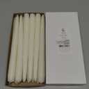 Bright White 10 Inch Taper Candles - Pack of 12 Premium Unscented, Dripless & Smokeless Hand-Dipped Candles for Birthday, Wedding or Dinner Decorations and Formal Candlelighting