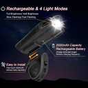 Ascher Ultra Bright USB Rechargeable Bike Light Set, Powerful Bicycle Front Headlight and Back Taillight, 4 Light Modes, Easy to Install for Men Women Kids Road Mountain Cycling Black