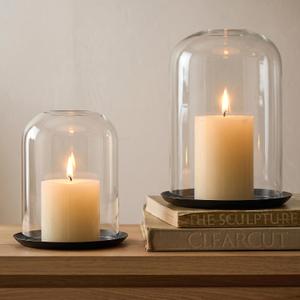 Glass Hurricane Candle Holders for Pillar Candles, Home Table Centerpiece