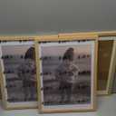 KINLINK 12x16 Picture Frame Wood Grain, Wooden 16x12 Photo Frames with Plexiglass for 11x14 Picture with Mat or 12x16 Without Mat, Perfect for Art Wall and Tabletop Display 12 x 16 frame Set of 4