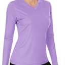 Boladeci Women's Swim Shirts Long Sleeve V Neck T Shirts UPF 50+ Sun Protection Quick Dry Rash Guard (Large)