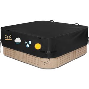 Outdoor Hot Tub Cover, Waterproof 9595 Inch Square Spa Covers, Hot Tub Protector Cover Replacement Weatherproof Protection Cap - 95''x95''x20''