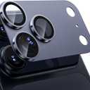 WSKEN for iPhone 17 Pro Max Camera Lens Protector - [Military Grade Shatterproof] [Strong Adhesion] Metal Aluminum Alloy Tempered Glass Camera Screen Protector, Blue Titanium