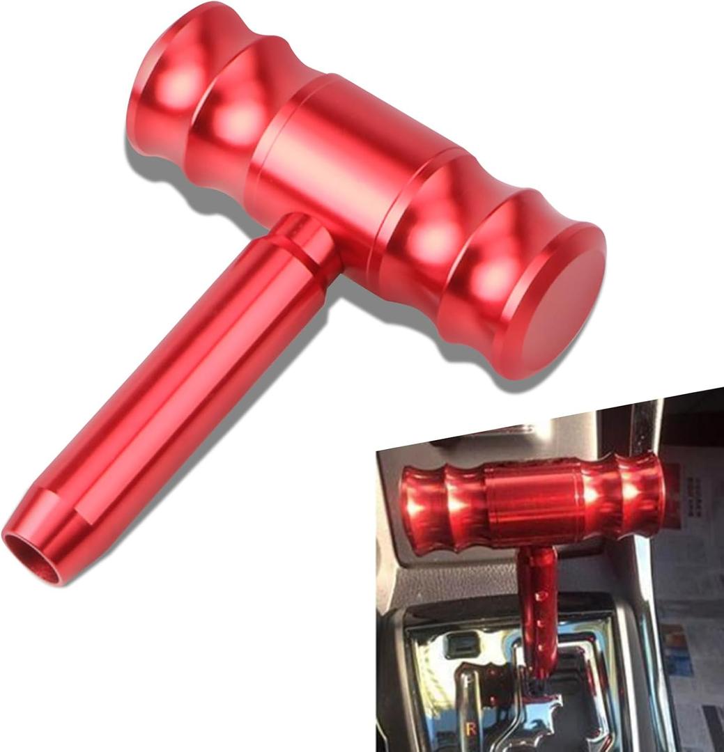 1 PC Car Gear Shift Head, 3.77" x 4.52" Alloy Creative Aircraft Joystick Type Shift Knob Lever Decoration Modification Part, Personalized Replacement Accessories, for Most Manual Cars (Red)