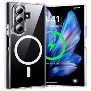 NO.1 Magnetic for Samsung Galaxy Z Fold 7 Case with MagSafe[Anti-Yellowing][Slim Fit][Military Grade Drop Tested] Transparent Case Soft Silicone Bumper for Samsung Fold 7 Case,Clear