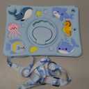 for iPad 9th/8th/7th Generation Case 10.2 Inch - Girls Boys Cute Kawaii Girly Cover 3D Cartoon Ocean Design with Rotating Stand & Strap Silicone Blue Cases for iPad 7/8/9th Gen 2019 2020 2021