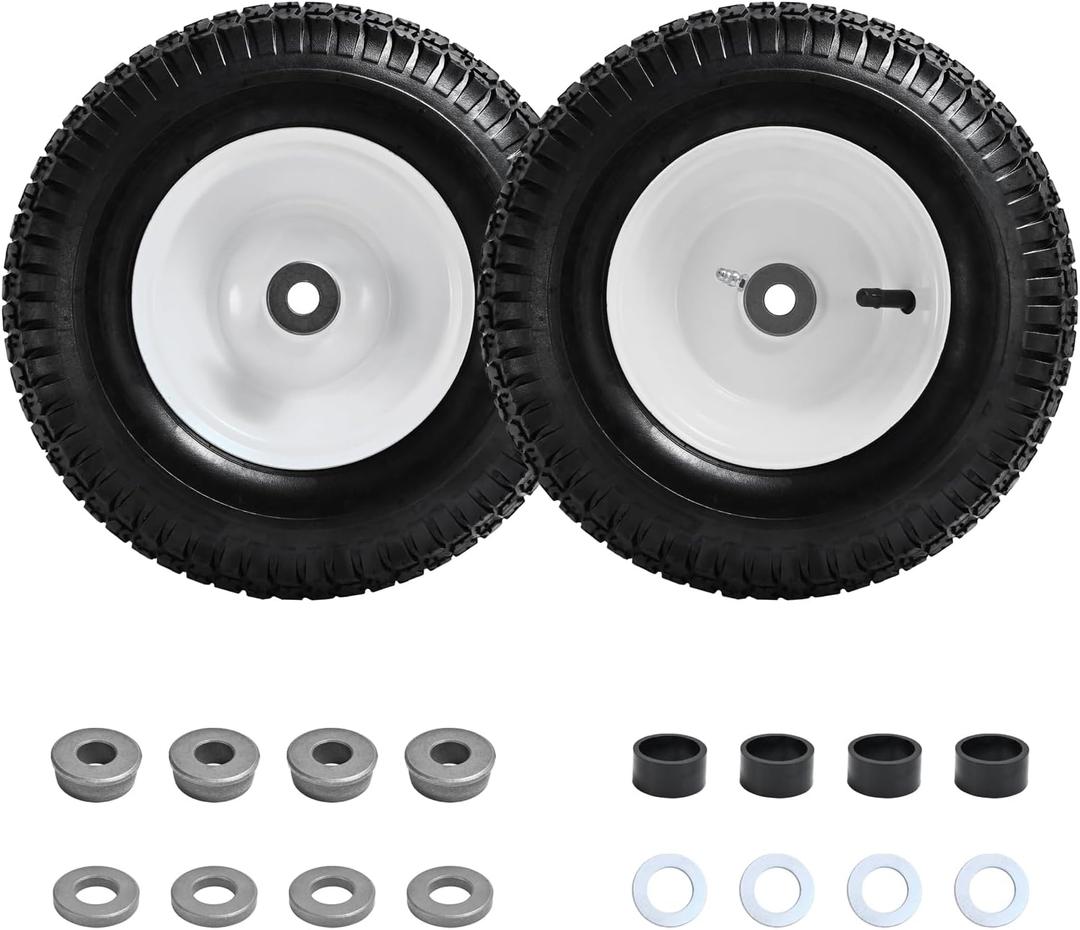 Parts Camp 13x5.00-6 Tire and Wheel Pneumatic Lawn Mower Tires with 3/4" Bearing and 3" to 4.5" Centered Hub, for 13x5x6 Riding Mowers (2 Packs)