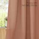 NICETOWN Terracotta Linen Kitchen Curtains 36 inch Length, Decorative Thick Flax Small Window Treatments Privacy Assured with Light Filtering for Bedroom/Bathroom, W55 x L36, 2 Panels