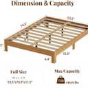 Full Size Bed Frame, 11.5 Inch Solid Wood Platform Bed, Natural Pine