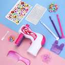 Lasnten Automatic Hair Braider Machine Electric Hair Braiding Tools DIY Styling Kit with Self Adhesive Gems and Jewelry Beads Salon Styling Tool Accessories for Women Makeup Vanity Set